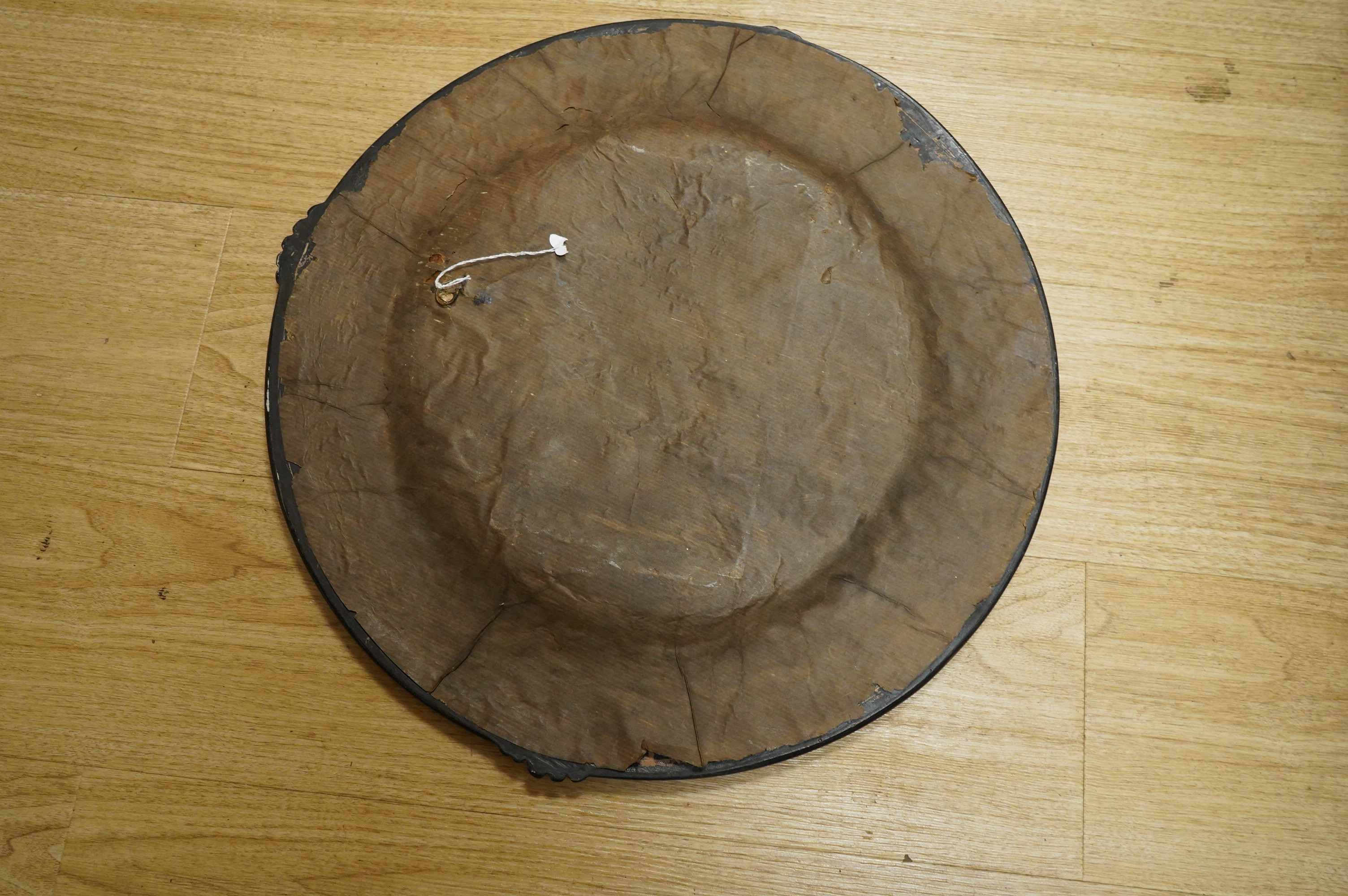 A circular Art Nouveau style figural wall charger, 50cm in diameter